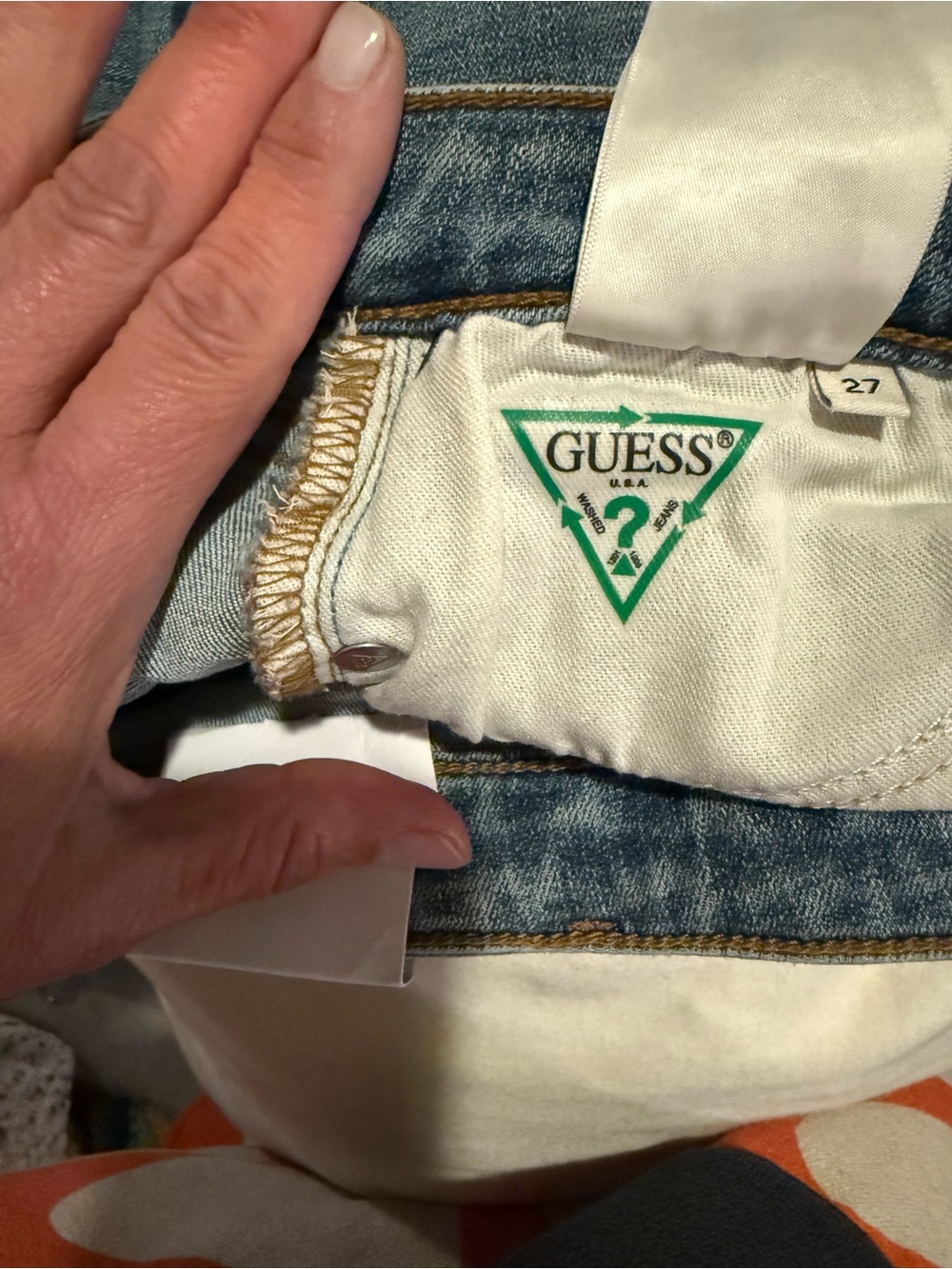 NWT GUESS Women's 1981 High Waisted Skinny Jeans Size 27 Zircon Blue NWT - Picture 10 of 15